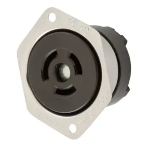 HUBBELL WIRING DEVICE-KELLEMS HBL7557 Flanged Receptacle, 10A, 125V, 3-Pole, 3-Wire Non Grounding | AC8QDY 3D263