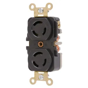 HUBBELL WIRING DEVICE-KELLEMS HBL7580 Duplex Flush Receptacle, 10A, 250/15A, 125V, 3-Pole, 3-Wire Non-Grounding | AC8QED 3D268