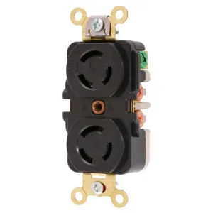 HUBBELL WIRING DEVICE-KELLEMS HBL7580G Duplex Flush Receptacle, 10A, 250V/15A, 125V, 2-Pole, 3-Wire Grounding | BD2PBC