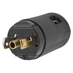 HUBBELL WIRING DEVICE-KELLEMS HBL7594V Male Plug, 15A, 125VAC, 2-Pole, 3-Wire Grounding, Black | AE7YYT 6C146