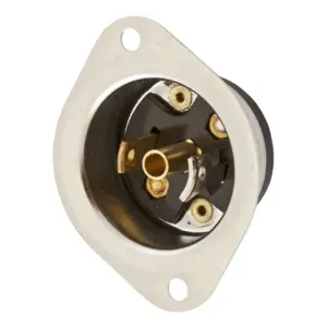 HUBBELL WIRING DEVICE-KELLEMS HBL7595 Flanged Inlet, 15A, 125VAC, 2-Pole, 3-Wire Grounding, Screw Terminal | AE3CEX 5C798