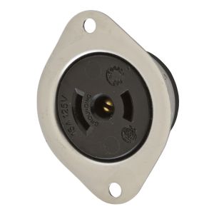HUBBELL WIRING DEVICE-KELLEMS HBL7596 Flanged Receptacle, 15A, 125VAC, 2-Pole, 3-Wire Grounding | AE7LHR 5Z912