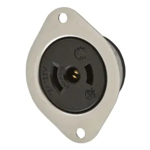 HUBBELL WIRING DEVICE-KELLEMS HBL7596 Flanged Receptacle, 15A, 125VAC, 2-Pole, 3-Wire Grounding | AE7LHR 5Z912