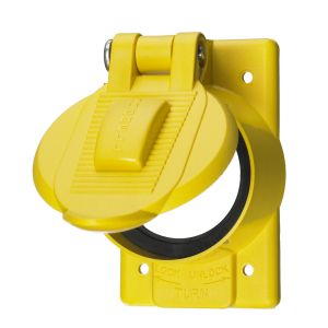 HUBBELL WIRING DEVICE-KELLEMS HBL77CM74WO Weatherproof Cover, 1-Gang, Standard Size, Polycarbonate, Yellow | AC8QEQ 3D280