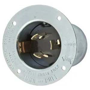 HUBBELL WIRING DEVICE-KELLEMS HBL7958 Flanged Locking Inlet, 3 Poles, 4 Wires, 3 Phase | CE6TBY 49YK44