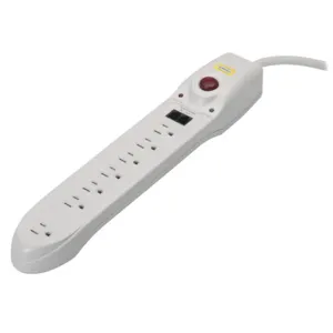 HUBBELL WIRING DEVICE-KELLEMS HBL7PS1050MA Power Outlet Strip, 15A, 125V, 7 Oulet With Telephone/Fax, 150 Joules | CE6RDK