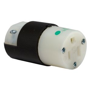 HUBBELL WIRING DEVICE-KELLEMS HBL8219C Female Connector, Straight, 15A 125V, 5-15R, Black And White, 1 Pk | AE2YVU 5A077