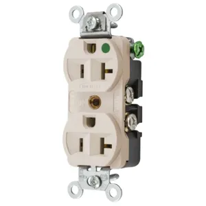 HUBBELL WIRING DEVICE-KELLEMS HBL8300HLA Receptacle, Hospital Grade, Standard Duplex, Flush Mount, 20A | BC8ADB 49YK92