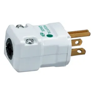 HUBBELL WIRING DEVICE-KELLEMS HBL8364V Straight Blade Male Plug, 2-P 3-W Grounding, 20A 125V, 5- 20P, White, 1 Pk | AC2MJV 2LBY2