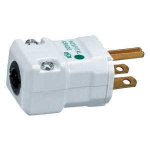 HUBBELL WIRING DEVICE-KELLEMS HBL8666V Straight Blade Male Plug, 2-P 3-W Grounding, 15A 250V, 6- 15P, White, 1 Pk | AD7APN 4D080