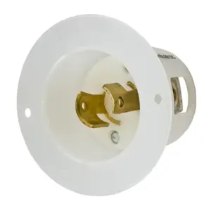 HUBBELL HBL8815C Locking Male FLengthd Inlet Nema L2-20P, L2-20P, 20 A, 250V AC, 2 Poles | CR4GBN 24X673