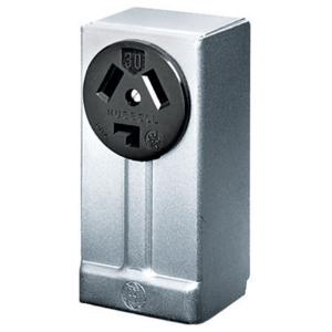 HUBBELL WIRING DEVICE-KELLEMS HBL9395 Straight Blade Receptacle, 3-Pole 3-Wire, 30A 125/250V, 10-30R, Black, 1 Pk | BD4TLV