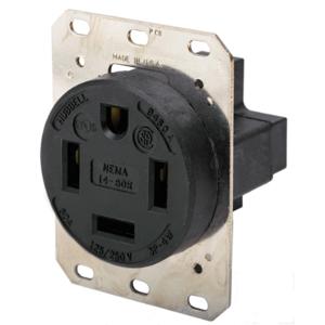 HUBBELL WIRING DEVICE-KELLEMS HBL9460A Receptacle 60a 125/250v 14-60r 3p 4w 1ph | AE7LGR 5Z887