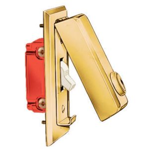 HUBBELL WIRING DEVICE-KELLEMS HBL96061 Locking Cover, 1-Gang, Toggle Opening, Brushed Brass | BC8VXV