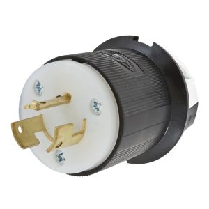 HUBBELL WIRING DEVICE-KELLEMS HBL9965GCB Male Plug, 20A, 250V, 2-Pole, 3-Wire Grounding | AC8QFK 3D300