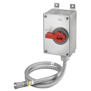 HUBBELL WIRING DEVICE-KELLEMS HBLDS3SSMQR Enclosed Disconnect Switch, With Receptacle, 3 Pole, 600 VAC, 30 A | BD4PGA