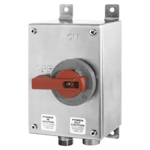 HUBBELL WIRING DEVICE-KELLEMS HBLDS3SSMQR2 Enclosed Disconnect Switch, With Receptacle, 3 Pole, 600 VAC, 30 A | BD3UMK