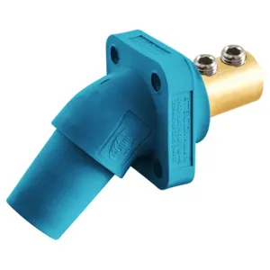 HUBBELL WIRING DEVICE-KELLEMS HBLFRABL Single Pole Connector, Angle, Double Set Screw End, 300 - 400 A, Blue | BD4CZU