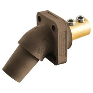 HUBBELL WIRING DEVICE-KELLEMS HBLFRABN Single Pole Connector, Angle, Double Set Screw End, 300 - 400 A, Brown | BD3TXN