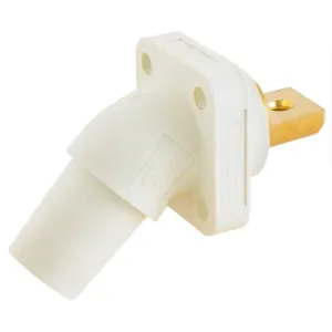 HUBBELL WIRING DEVICE-KELLEMS HBLFRABW Single Pole Connector, Angle, Buss Connect, 300 - 400 A, White | BD4CZV