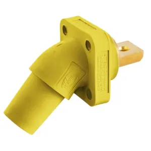 HUBBELL WIRING DEVICE-KELLEMS HBLFRABY Single Pole Connector, Angle, Buss Connect, 300 - 400 A, Yellow | BD4GUY