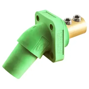 HUBBELL HBLFRAGN Angled Receptacle, Female, 4 to 4/0 Size, Green, Double Set Screw | CH9PGV 52HF34