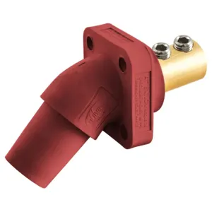 HUBBELL WIRING DEVICE-KELLEMS HBLFRAR Single Pole Connector, Angle, Double Set Screw End, 300 - 400 A, Red | BD4CZW