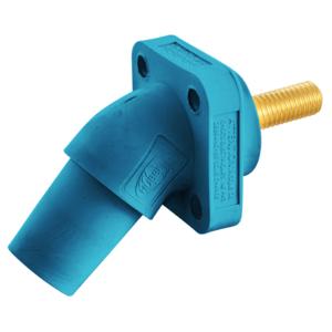 HUBBELL WIRING DEVICE-KELLEMS HBLFRASBL Single Pole Connector, Angle, Thread End, 300 - 400 A, Blue | BD4CZX
