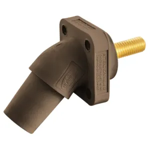 HUBBELL WIRING DEVICE-KELLEMS HBLFRASBN Single Pole Connector, Angle, Thread End, 300 - 400 A, Brown | BD3TLZ