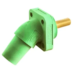 HUBBELL HBLFRASGN Angled Receptacle, Female, Green, Threaded Stud, Taper Nose Single Pole Device | CH9PGX 52HF39