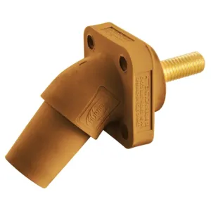 HUBBELL WIRING DEVICE-KELLEMS HBLFRASO Single Pole Connector, Angle, Thread End, 300 - 400 A, Orange | BD4EGD