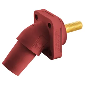 HUBBELL WIRING DEVICE-KELLEMS HBLFRASR Single Pole Connector, Angle, Thread End, 300 - 400 A, Red | BD3XXG