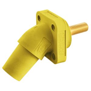 HUBBELL WIRING DEVICE-KELLEMS HBLFRASY Single Pole Connector, Angle, Thread End, 300 - 400 A, Yellow | BD3TXP