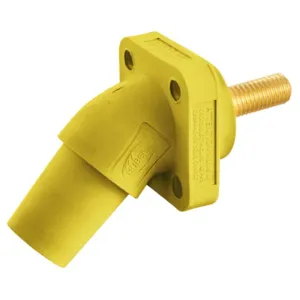 HUBBELL WIRING DEVICE-KELLEMS HBLFRASY Single Pole Connector, Angle, Thread End, 300 - 400 A, Yellow | BD3TXP