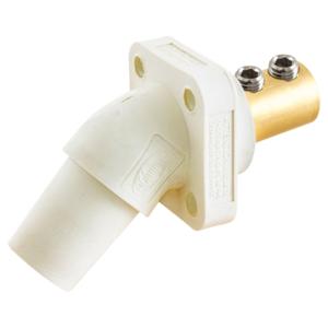 HUBBELL WIRING DEVICE-KELLEMS HBLFRAW Single Pole Connector, Angle, Double Set Screw End, 300 - 400A, White | BD3UMV