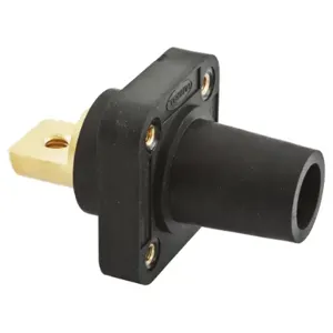 HUBBELL HBLFRBBK Single Pole Connector Receptacle Black | AF7BEC 20TR77