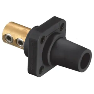 HUBBELL WIRING DEVICE-KELLEMS HBLFRBK Single Pole Connector, Set Screw End, Female, 300 - 400 A, Black | AC3XAE 2XB50