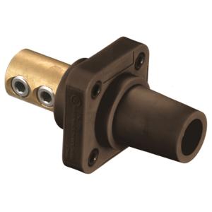 HUBBELL WIRING DEVICE-KELLEMS HBLFRBN Single Pole Connector, Set Screw End, Female, 300 - 400 A, Brown | BD4XXW