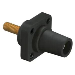 HUBBELL WIRING DEVICE-KELLEMS HBLFRSBK Single Pole Connector, Single Conductor, Thread End, Female, 300 - 400 A, Black | AC3XAJ 2XB54