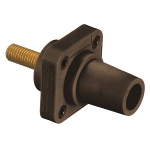 HUBBELL WIRING DEVICE-KELLEMS HBLFRSBN Single Pole Connector, Single Conductor, Thread End, Female, 300 - 400 A, Brown | CE6UCN