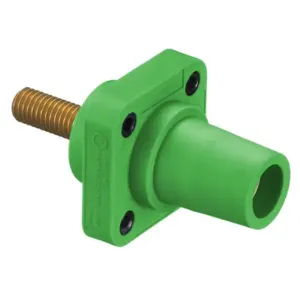 HUBBELL WIRING DEVICE-KELLEMS HBLFRSGN Single Pole Connector, Single Conductor, Thread End, Female, 300 - 400 A, Green | AC3XAL 2XB56