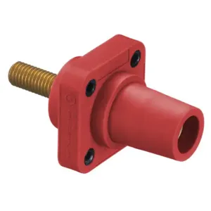 HUBBELL WIRING DEVICE-KELLEMS HBLFRSR Single Pole Connector, Single Conductor, Thread End, Female, 300 - 400 A, Red | AC3XAM 2XB57