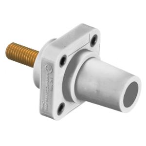 HUBBELL WIRING DEVICE-KELLEMS HBLFRSCW Single Pole Connector, Single Conductor, Stud End, Female, 300 - 400 A, White | CE6UCW