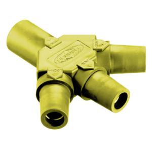 HUBBELL WIRING DEVICE-KELLEMS HBLM3FY T-Connector, Single Conductor, 300 - 400 A, Yellow | CE6UDK