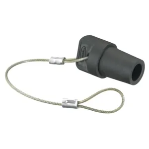 HUBBELL WIRING DEVICE-KELLEMS HBLMCAPBK Device Cap, Male, Single Conductor, 300 - 400 A, Black | AC3XAQ 2XB60