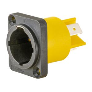 HUBBELL WIRING DEVICE-KELLEMS HBLMPD Receptacle, Inlet, 1/4 Inch Tab Terminations, With Divider | CE6RZT