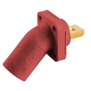 HUBBELL WIRING DEVICE-KELLEMS HBLMRABR Single Pole Connector, Angle, Buss Connect, 300 - 400 A, Red | BD3ZZE