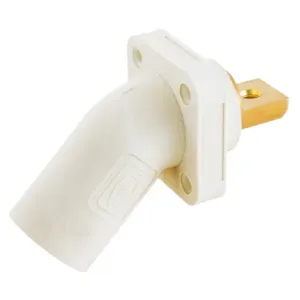 HUBBELL WIRING DEVICE-KELLEMS HBLMRABW Single Pole Connector, Angle, Buss Connect, 300 - 400 A, White | BD4QCY