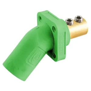 HUBBELL WIRING DEVICE-KELLEMS HBLMRAGN Single Pole Connector, Angle, Double Set Screw End, 300 - 400 A, Green | BD3RDW