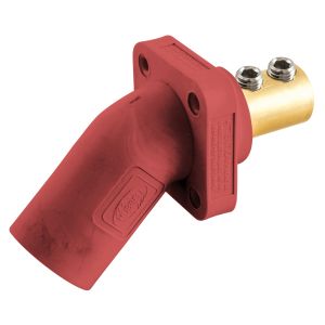 HUBBELL WIRING DEVICE-KELLEMS HBLMRAR Single Pole Connector, Angle, Double Set Screw End, 300 - 400 A, Red | BD4KDH